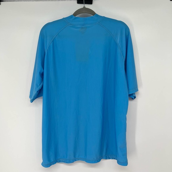 NWT UV Skinz Sun and Swim Shirt Mens Size XL Blue Mock Neck Short Sleeve - Picture 5 of 11